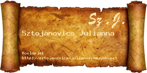 Sztojanovics Julianna névjegykártya